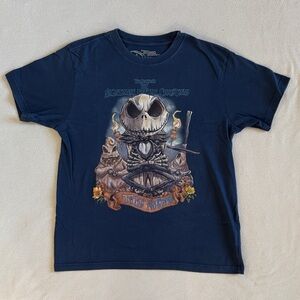 Disney Studio Collection Tiki Kingdom Jack Skellington Navy Short Sleeved Shirt